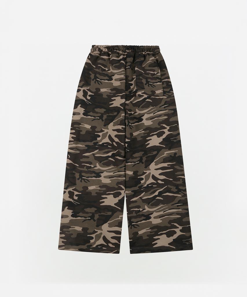 Eobdeulaepeuteu Camo Print Wide Track Pants [Brown]