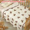 Soft Baby Bean Blanket Bear Printed Nap Sleeping Rug Cover Blanket for Infant  Bedroom