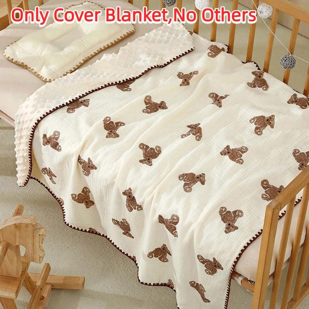 Soft Baby Bean Blanket Bear Printed Nap Sleeping Rug Cover Blanket for Infant  Bedroom