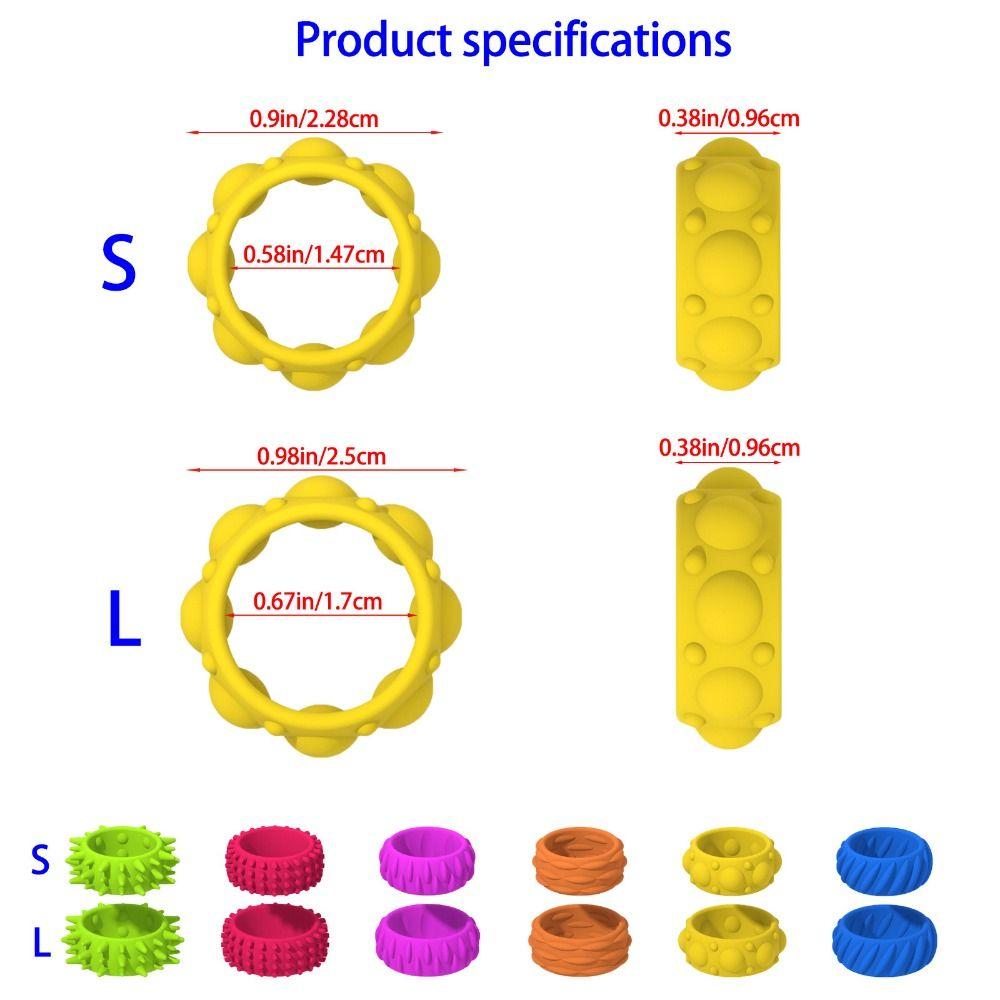 Stretchable Sensory Fidget Rings With Tips Silicone Sensory Ring Holiday Gift