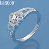 925 Sterlingsilber Herz AAA Zirkon Ring Frau Hochzeit Modeschmuck