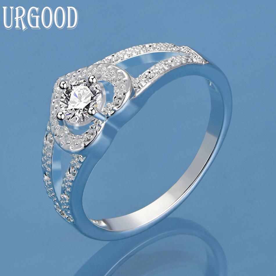 925 Sterlingsilber Herz AAA Zirkon Ring Frau Hochzeit Modeschmuck