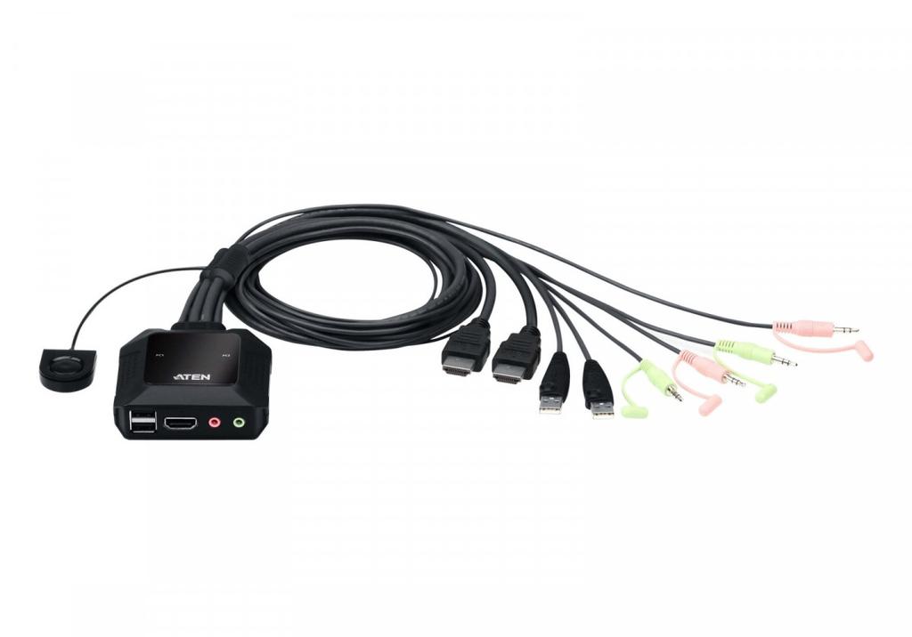 2-Port USB 4K HDMI-Kabel KVM-Switch mit Fernbedienung für Portauswahl