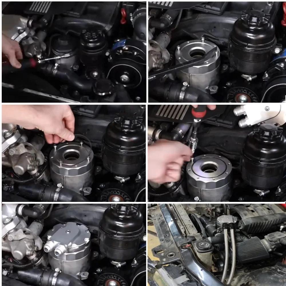 Adaptér chladiče oleje motoru Kryt víčka olejového filtru Pro BMW E46 E36 E39 E60 E61 323i 328i 325i 330i 525i 528i 530i M52 M54