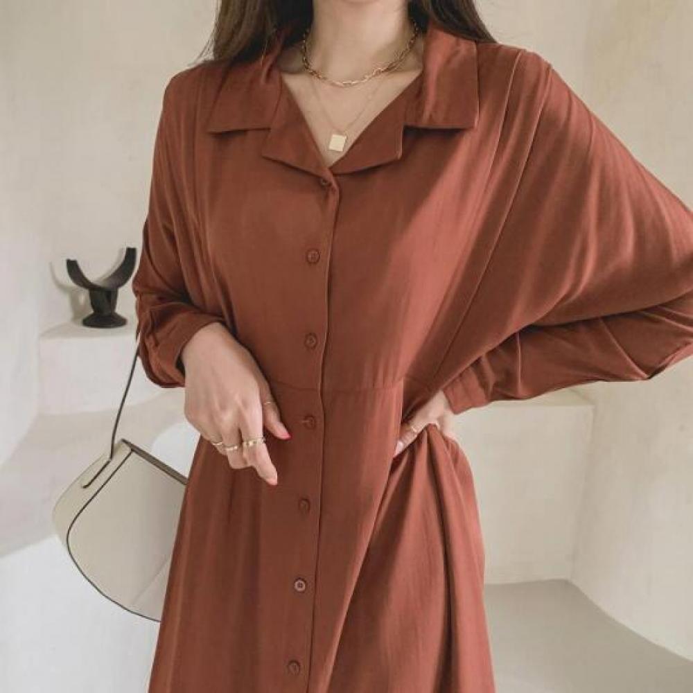 New Arrivals Open Run Women Loose Fit Pintuck Midi Dress