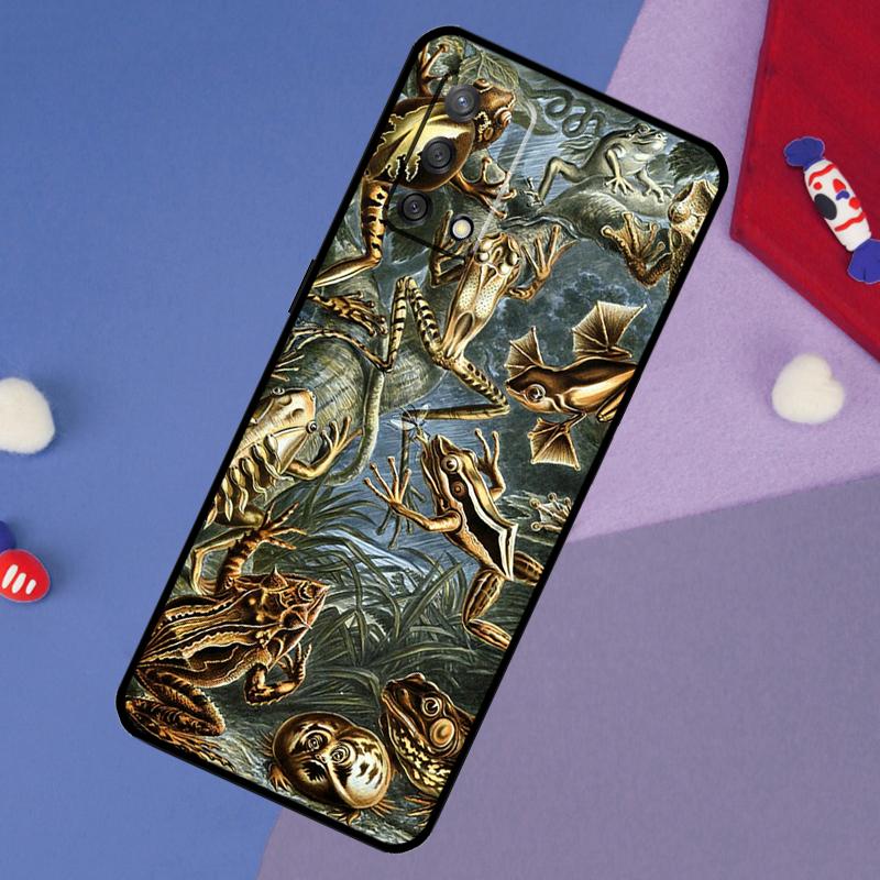 Vintage Retro Frog Mushrooms Case For Oppo A17 A60 A40 A80 A16 A76 A96 A98 A58 A78 A18 A38 A57 A74 A54 A94 A15 A5 A6 Pro