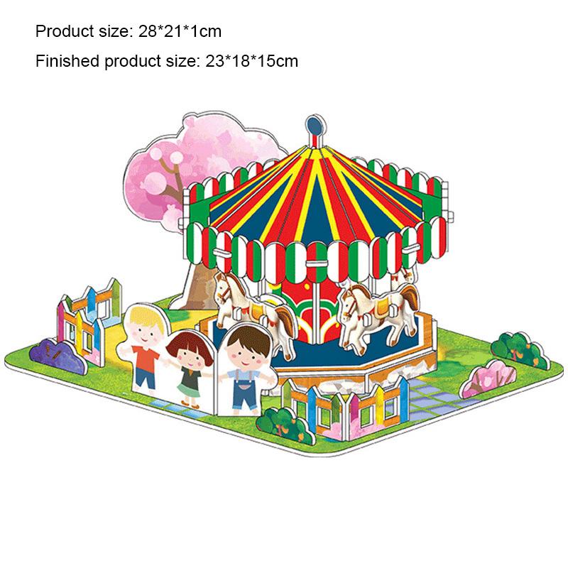 Big Size Children's 3D Paperboard Puzzle House Villa Castle Building Model for Kids Handmade DIY Assembly Puzzle Toys Gift