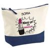Makeup Bag - PLANETEE - Sofia Wake Up and Makeup - Large Size - Cotton - HD Printing (Made In France)