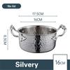 304 Stainless Steel Hammer Printed Golden Hot Pot 16cm Commercial Single Pot One Person and One Pot for Induction Cooker Pots