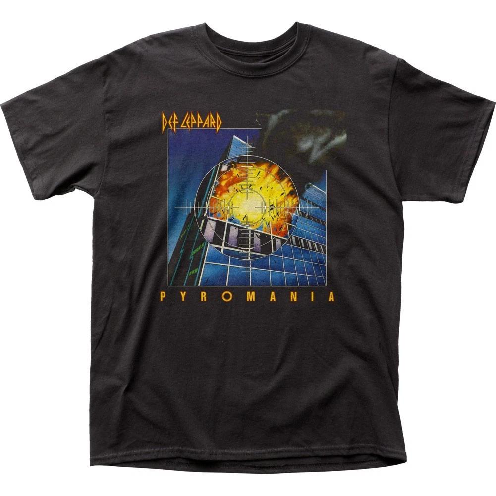 Def Leppard Pyromania Mens T T-Shirt Music Classic Concert Rock Band Tee New Black L