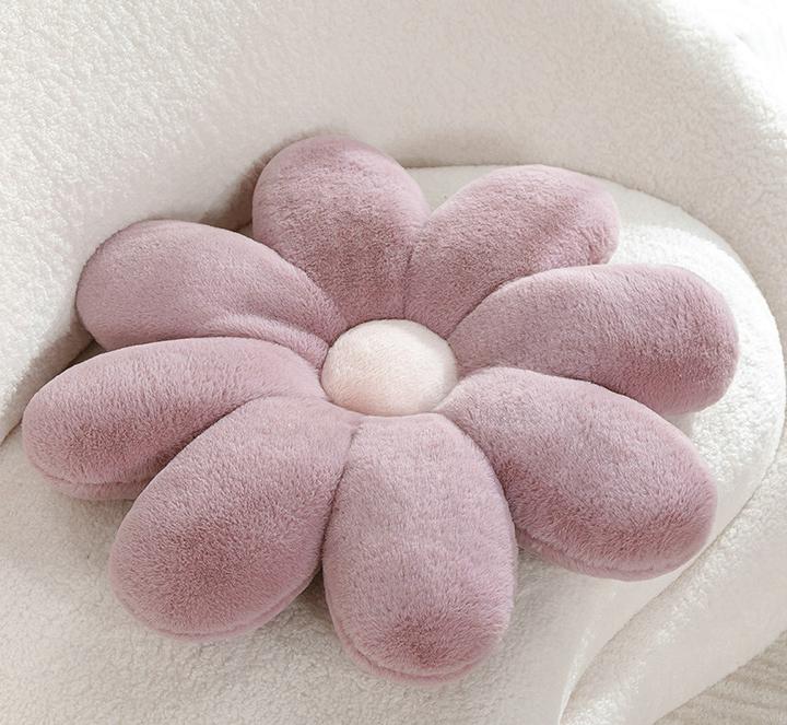 Soft Colour Fluffy Flower Throw Pillow Stuffed Lifelike Daisy Flowers Plush Toy Plant Home Decor Cushion Chair Mat for Kids Girl