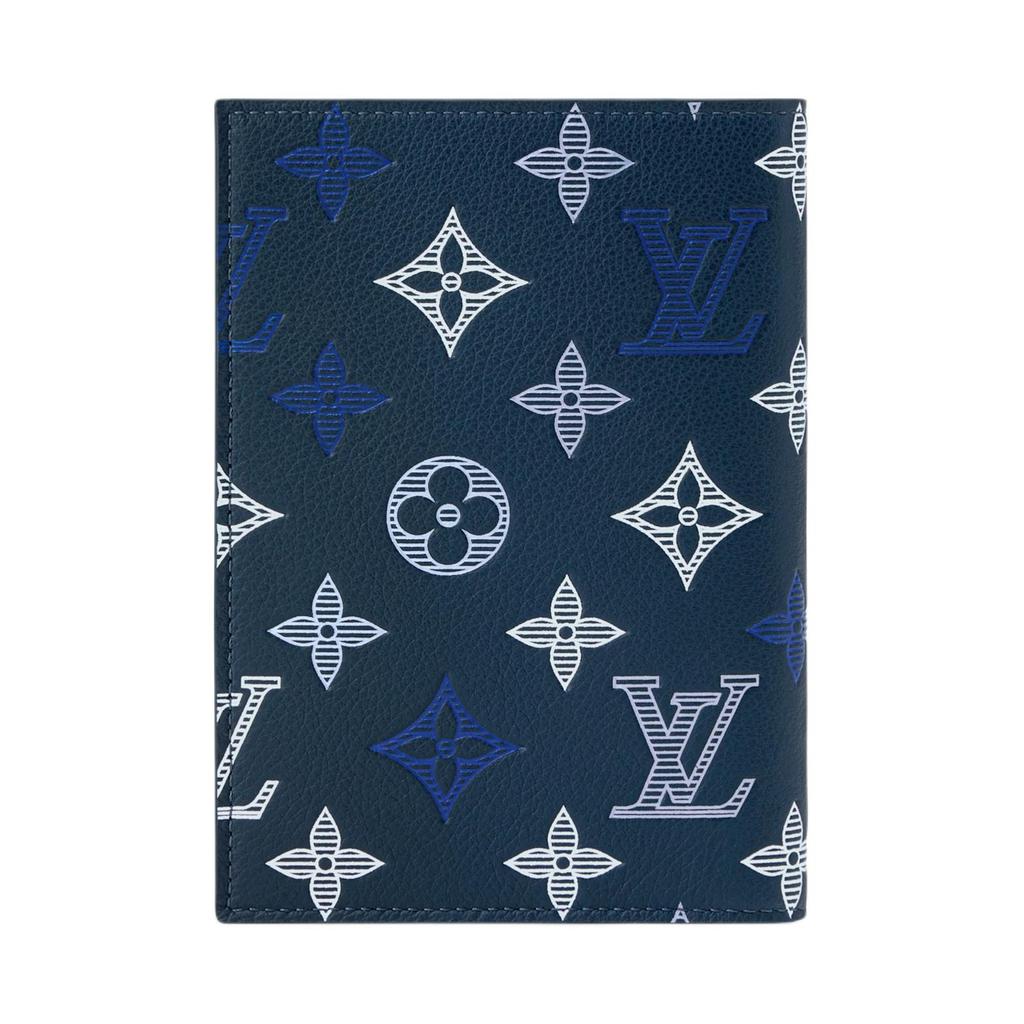 Louis Vuitton Monogram Shadow Leather Passport Holder Men Accessories Dark-Blue M29132
