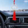 Chinese Blessing Lotus Glass Car Mirror Hanging Pendant Rearview Charm for Home and Car Decoration