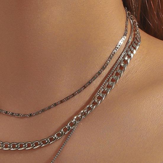 Yousheng Layered Cross Necklace for Women, Rhinestone Crystal Pendant Multi-Layer Choker Chain with Adjustable Extender, Dainty Gold/Silver Plated