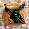 Edvard Munch The Scream Abstract Cushion Cover Plush Fabric Soft Double-Sided Printed Sofa Warm Winter Home Gift Pillow Cover