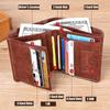 1pc Men's Leather Wallet, Minimalist Vertical Short Business 3 Fold  Credit Card Holder