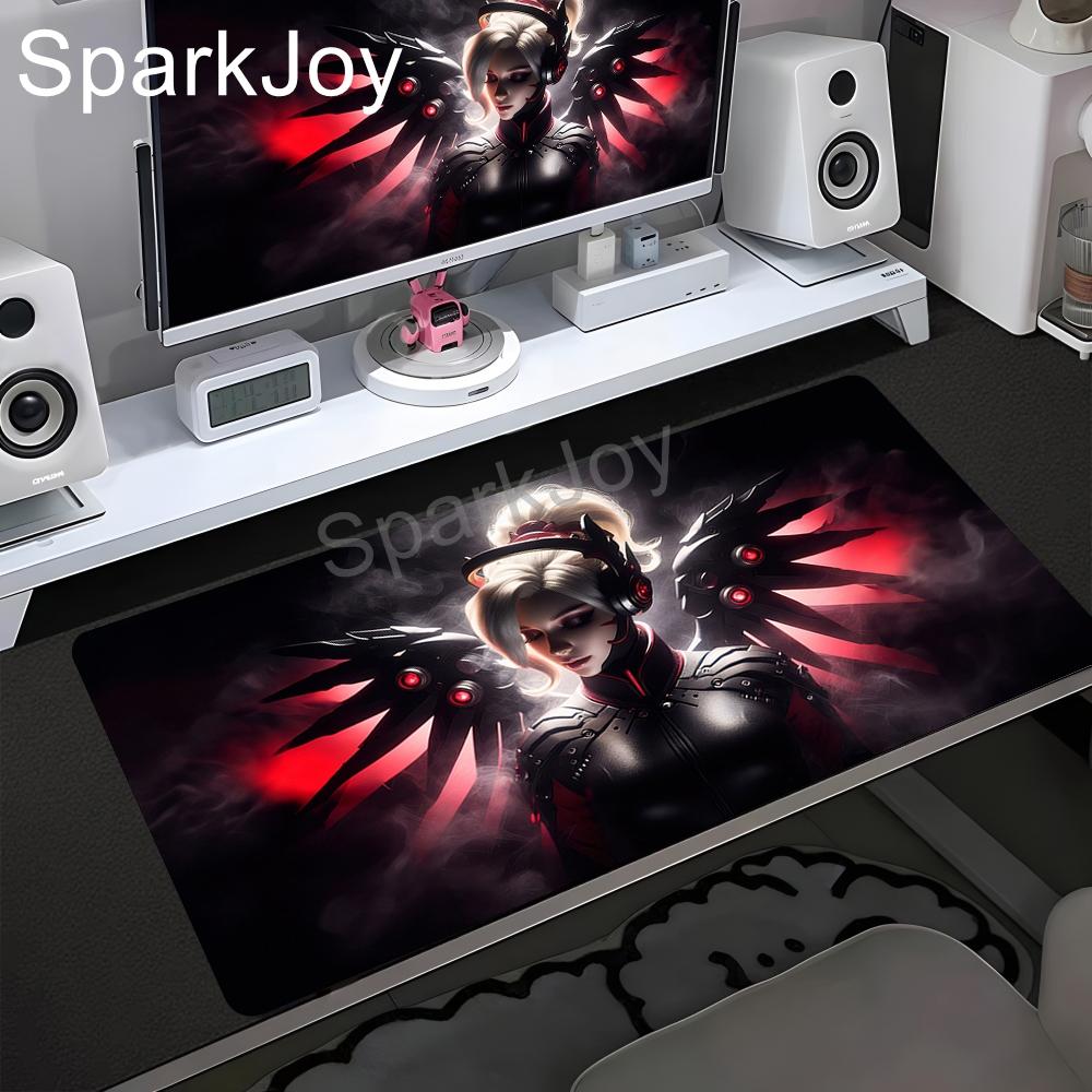 PC Gamer Cabinet Kawaii Mousepad XXL Sexy Anime Girl Overwatch Mercy Mouse Pad Keyboard Rug Laptop Gaming Accessories Desk Mat