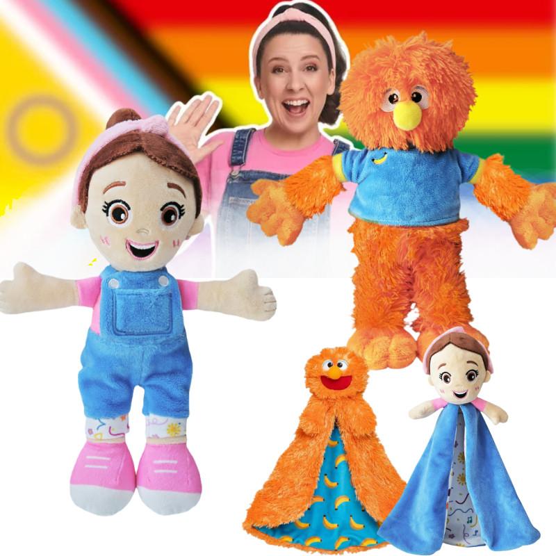 Adorável Boneca de Pelúcia Ms Rachel Brinquedo Macio Para Meninas Lovely Inteligente Companheiro Fofinho 30cm Com Macacão Azul