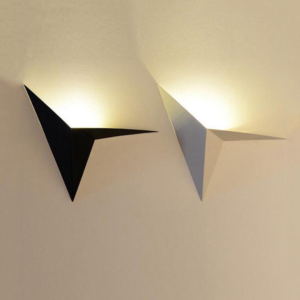 Modern LED Wall Lamp Indoor Creative Triangle Light Simple Bedroom Sanctum Aisle Stair Lighting Warm White Light