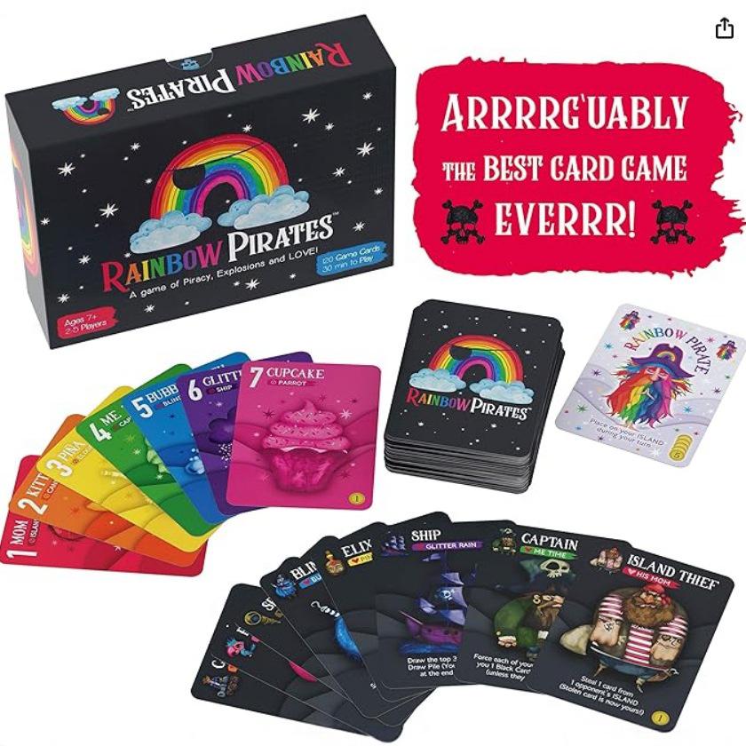 Rainbow Pirates: A Fun Rummy Game for Families 90x54 mm