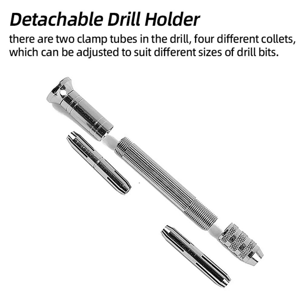 Essential Hand Drill Set–Pin Vise with 10 Twist Drill Bits,Manual Micro Drill for Wood,Plastic,Jewelry,Precision Drilling Tool for Craft,Model,Hobby