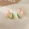 Fashion light luxury high-end stud earrings small fresh flower series earrings sweet and exquisite niche versatile daily earrings