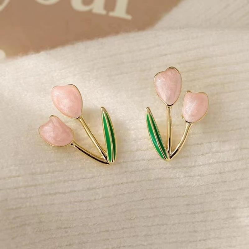 Fashion light luxury high-end stud earrings small fresh flower series earrings sweet and exquisite niche versatile daily earrings