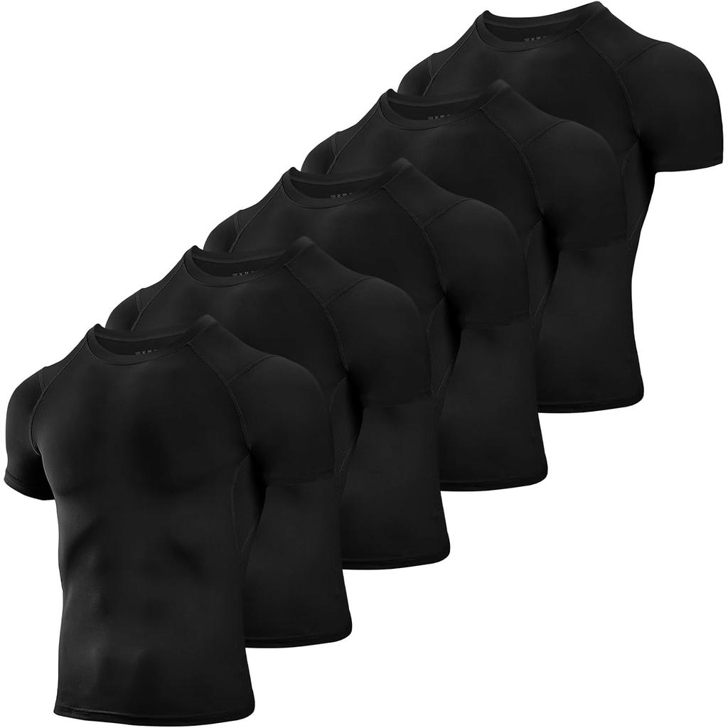 Men's Compression Shirts 1 Pack,Short Sleeve Athletic Compression Tops Cool Dry Workout T Shirt