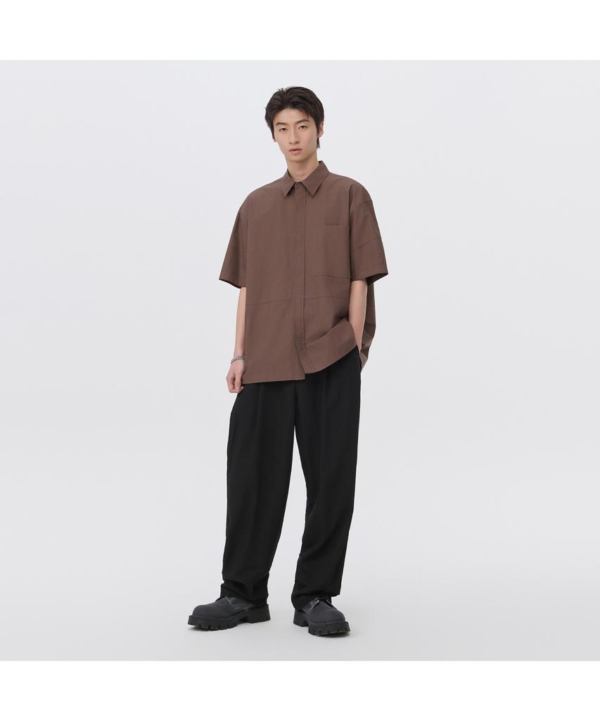 Keoseuuteommellou Black Wide Fit Tucked Pants Cwpam26341Bkx