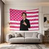 Unique Tapestry M-Miguel M-Mora Pink American Flag Indoor Wall Tapestries Aesthetic Bedroom Background Cloth Wall Art Decor