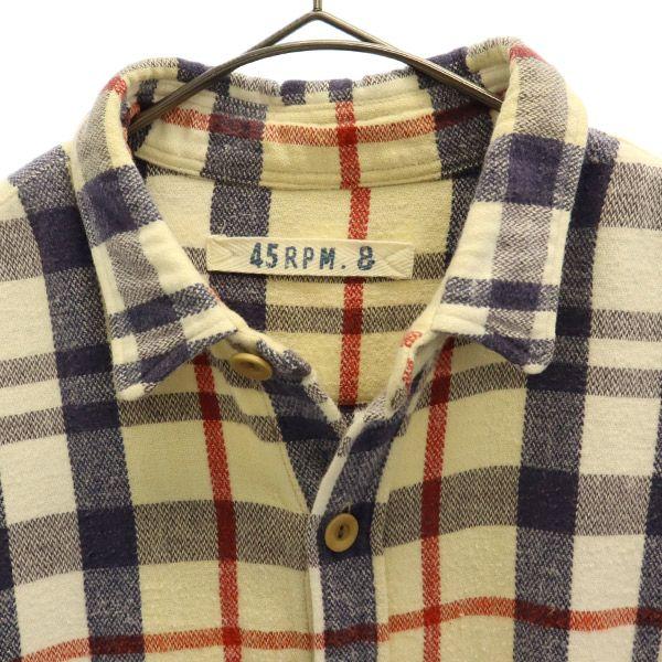 45RPM.& Check Pattern Long Sleeve Shirt 1 Women Used