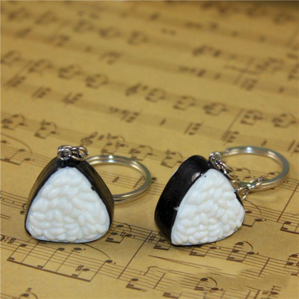 Resin Simulation Japanese Sushi Key Chain Simulation Japanese Rice Ball Model Pendant  Jewelry Girl