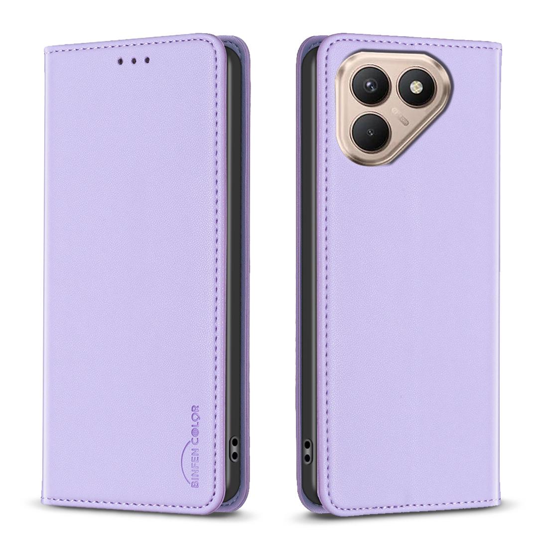 

For TECNO Pova 7 Pro 5G Leather Case BINFEN COLOR BF18 Phone Stand Cover with Card Slots Purple