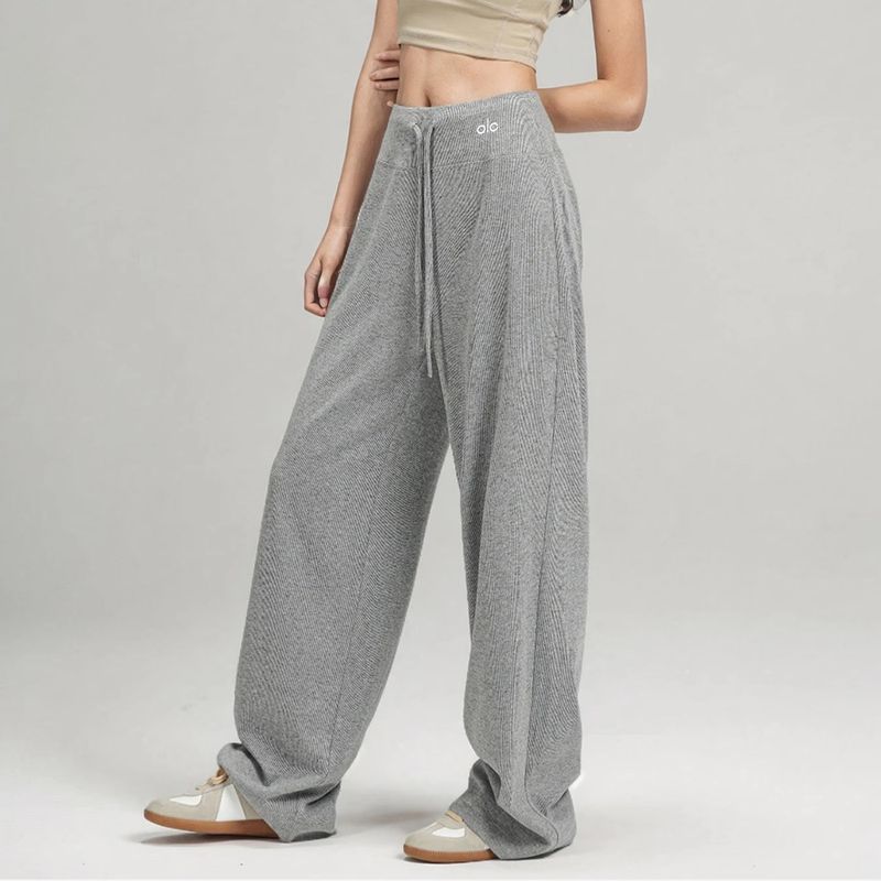 Aloneadv Yoga Pants Lazy Relaxed Feeling Loose Soft Glutinous Shake Pants Women's Spring Knitting Sports Wide Legs Casual Pants