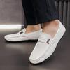 Fashion Leather Mens Loafers Luxury Brand Men Casual Shoes Lightweight Slip On Walking Boat Shoes Comfortable Lazy Driving Shoes