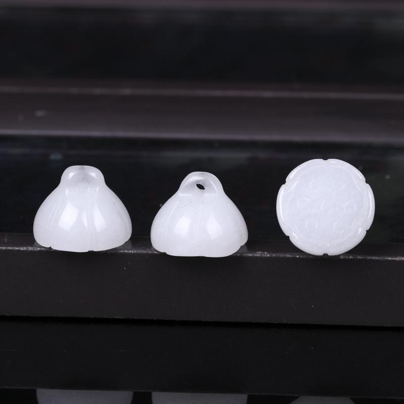 Dongling White Jade Safety Buckle Pendant - Gold Silk Jade DIY Accessory