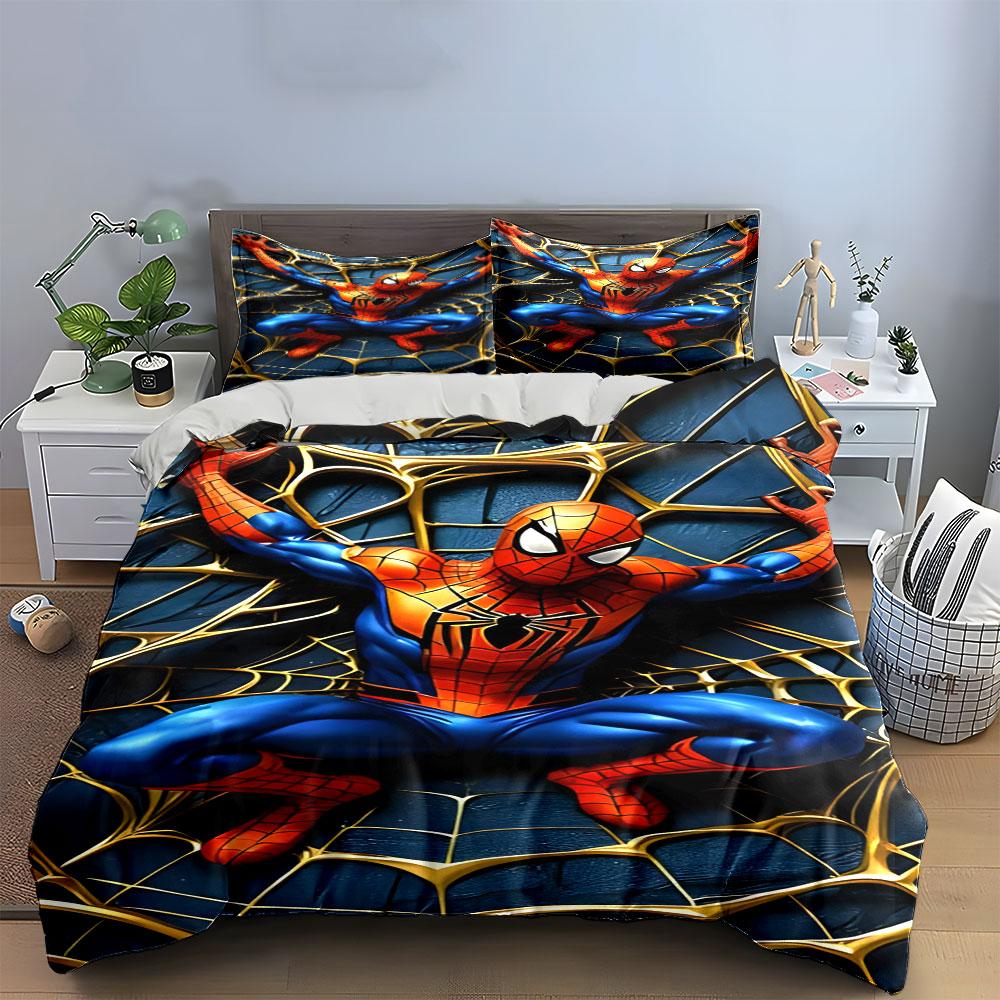 Spider-Man with Web Design. Bedding Sets Duvet Cover Sets Duvet Covers Pillowcases(1 * Duvet Cover 2 * Pillowcases Without Duvet Insert)