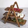 3-Layer Wooden Cupcake Rack Dessert Tray Party Display Rack Triangular Structure Stable Candy Party and (43x43cm)