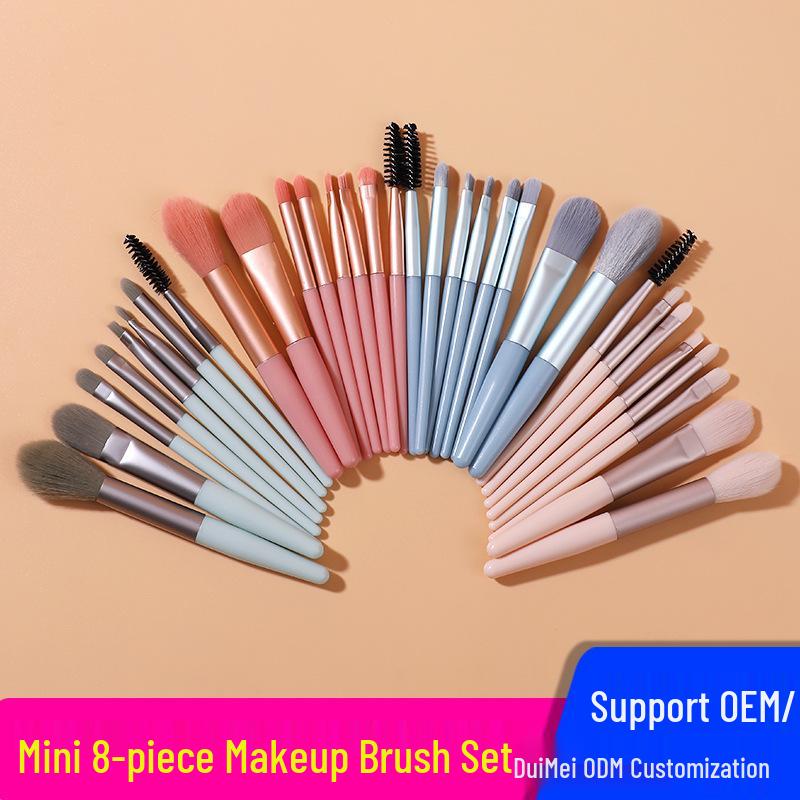 8-Piece Beginner Makeup Brush Set with Soft Bristles – Portable Bestseller Beauty Tool