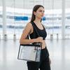 Pvc Transparent Tote Bag With Zipper Daily Travel Shopping Bag Large Capacity Portable Toiletry And Makeup Bag With Handle