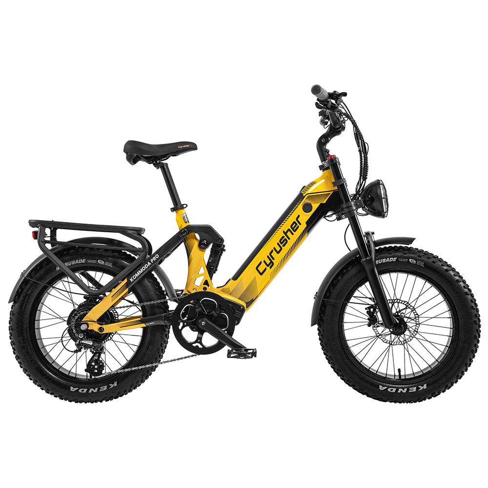 Electric Bicycle Cyrusher Kommoda Pro 20" Fat Tire 250W Motor Fully Suspended Adult Electric Bike 52V 20AH Dual Hydraulic Brake Max Load 150Kg