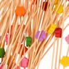 100Pcs Cute Plum Bamboo Skewers Food Cocktail Picks Buffet Fruit Cupcake Fork Sticks Party Table Decor Supplies