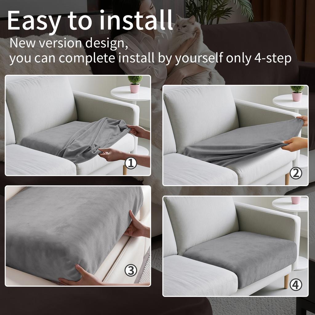 Sofa Cushion Covers Stretch Velvet Sofa Seat Cover Universal Non-Slip Elastic Couch Slipcovers Replacement Furniture Protector