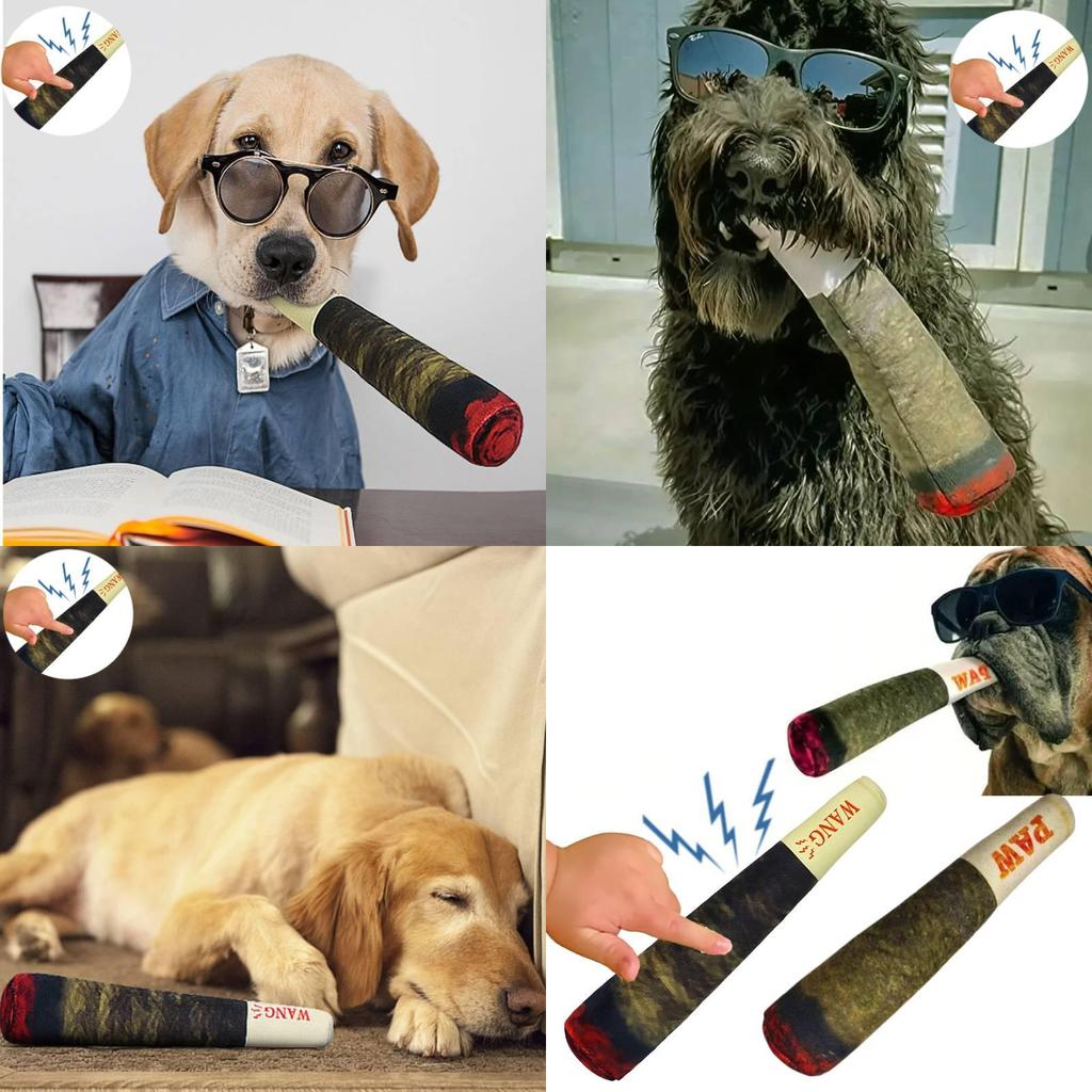 Jouet pour chien réaliste en forme de cigare vert Fabriqué en peluche de qualité supérieure Pour des animaux heureux
