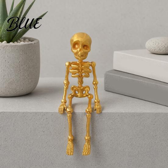 Poseable Skeleton Toy 3D Printed Refrigerator Magnet Figurine with Decoration Movable Joints Halloween Gothic Fridge Magnet