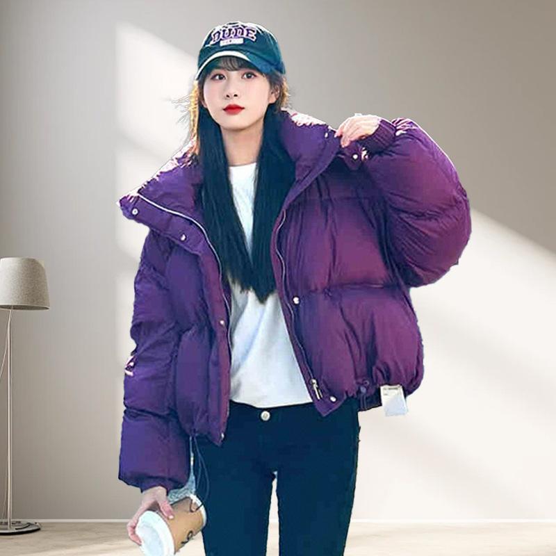 Women's Long Sleeve Puffer Jacket Stand Collar Casual Oversized Down Coat Winter Warm Outerwear