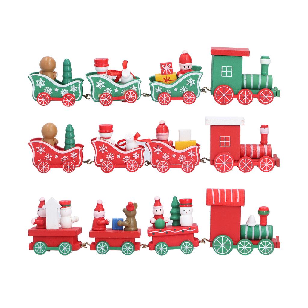 Christmas Train Toys Set Miniature Color Cartoon Christmas Train Model for Kids Boys Girls
