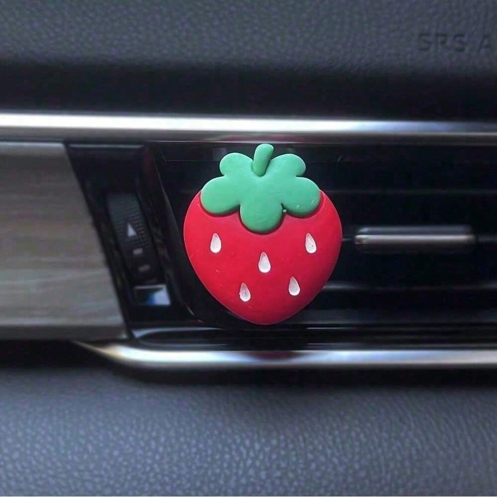 1pc Car Air Vent Aromatherapy Clip, Cute Strawberry Design Car Air Freshener, Fragrance Diffuser, Car Interior Decoration