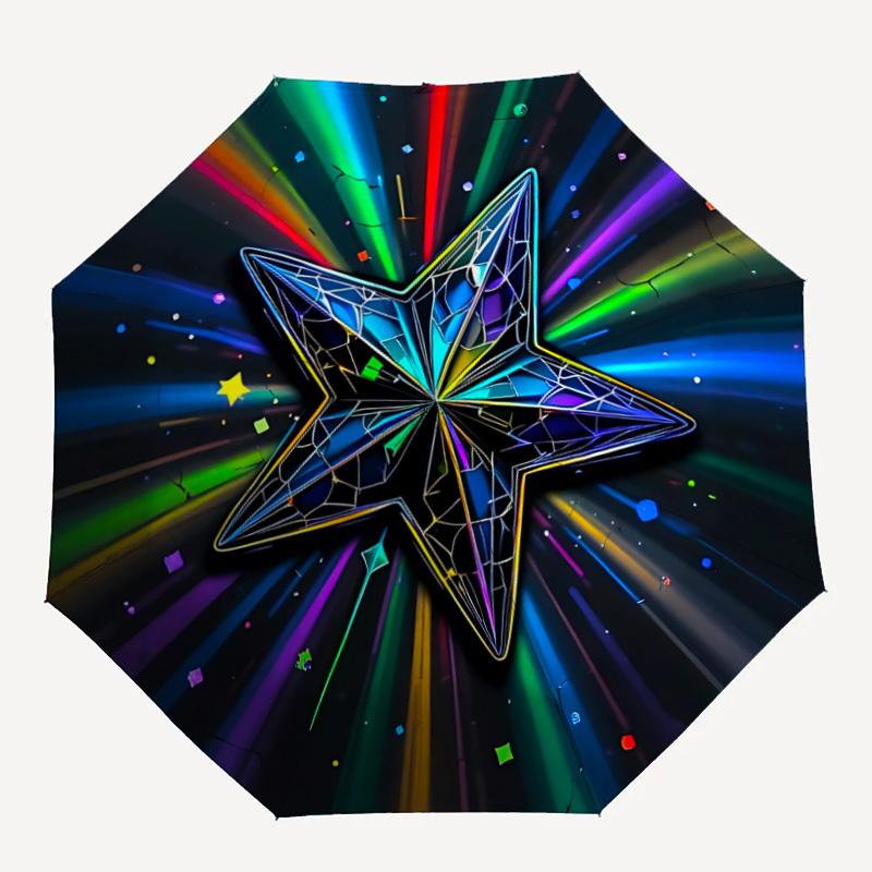 1pc Cosmic Star Automatic Umbrella - Automatic Opening And Closing, Sturdy Iron Frame, Formal Occasions Yy251018111