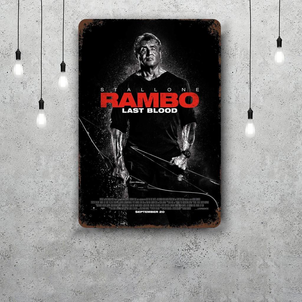 sylvester stallone Decor Poster Vintage Tin Sign Metal Sign Decorative Plaque for Pub Bar Man Cave Club Wall Decoration